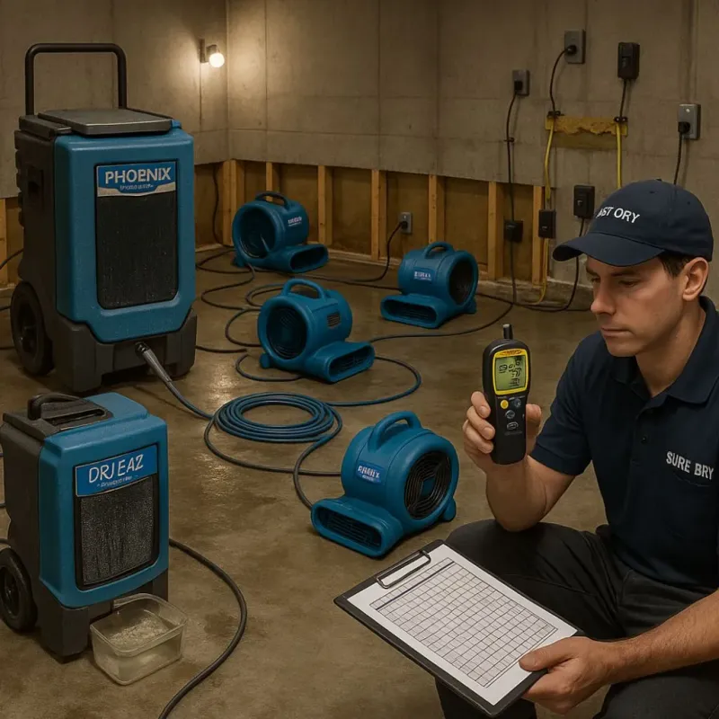 Structural Drying and Dehumidification process in Mount Wolf, PA